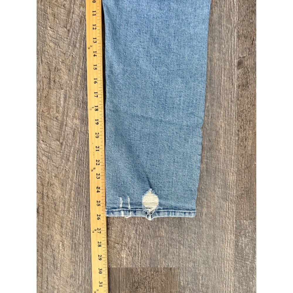 Mother Superior High Waisted Straight Leg Distressed Jeans Light Wash Size 26 - Picture 16 of 16